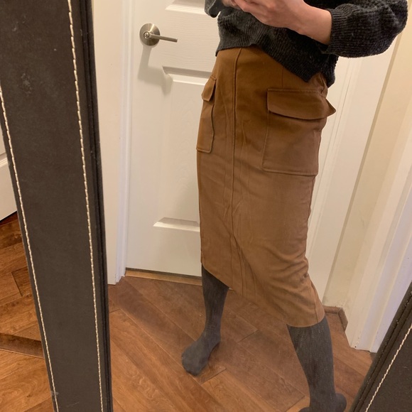 Brown midi pencil skirt - Picture 5 of 5